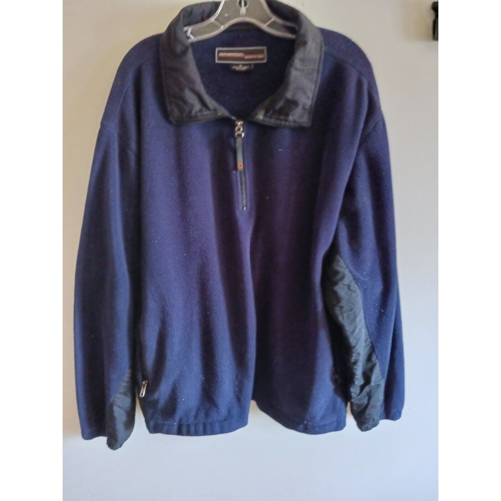 Weatherproof Protective Sleeve Pullover Sweater Mens Size XL Blue Black V-Neck